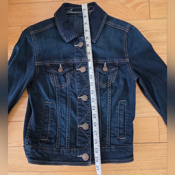 American Eagle Jean Jacket, XSmall, Dark Blue - Picture 7 of 8